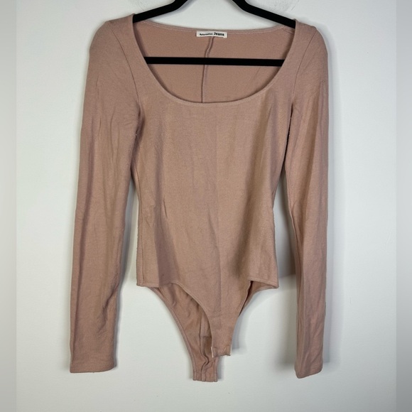 Reformation Jean Bodysuit long sleeve blush Medium cotton tencel - Picture 1 of 5